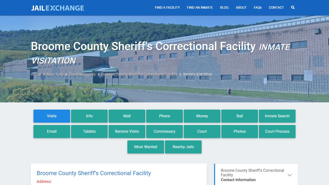 Broome County Sheriff's Correctional Facility Inmate Visitation